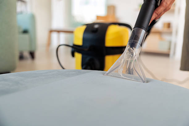 Upholstery extraction cleaning close-up